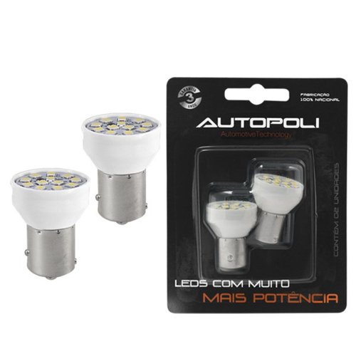 Par Lâmpada LED Autopoli Branco 12V BAY15D (1034)