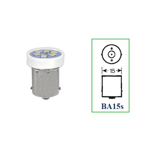 Lâmpada LED Autopoli Branco 12V 1,8W BA15S (67) 10 Unidades