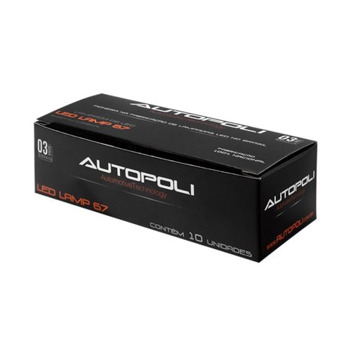 Lâmpada LED Autopoli Branco 12V 1,8W BA15S (67) 10 Unidades