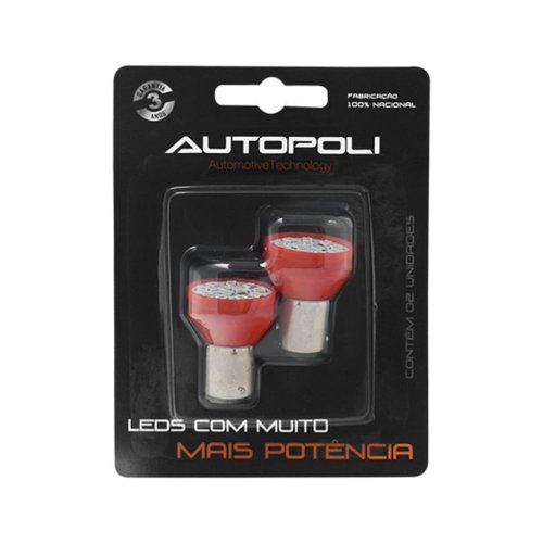 Par Lâmpada LED Autopoli Vermelho 12V BAY15D (1034)
