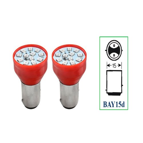Par Lâmpada LED Autopoli Vermelho 24V BAY15D (1034)