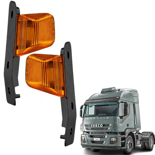 Par Lanterna Lateral Pisca Gauer Amarela Iveco Stralis