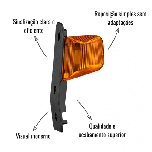 Par Lanterna Lateral Pisca Gauer Amarela Iveco Stralis