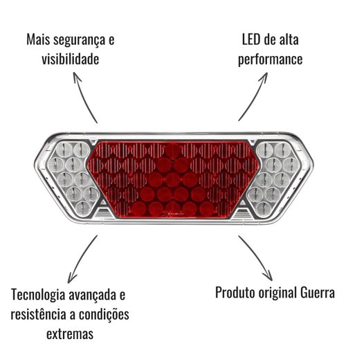 Par Lanterna Traseira Braslux Original Guerra Diamond I