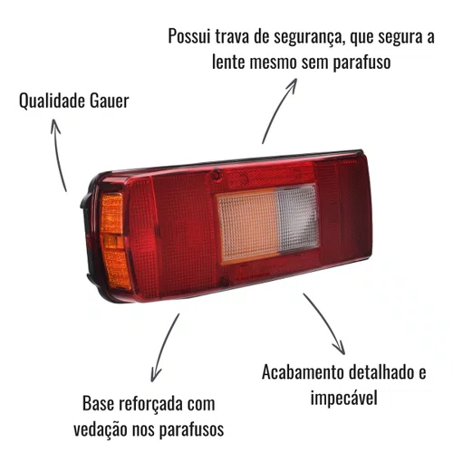 Par Lanterna Traseira Gauer C/Vigia Volvo VM FH FM NH 2004 >