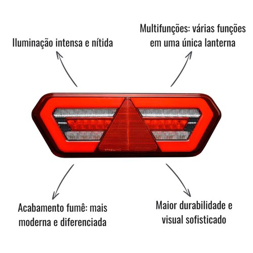 Par Lanterna Traseira LED Braslux Fumê Original Guerra