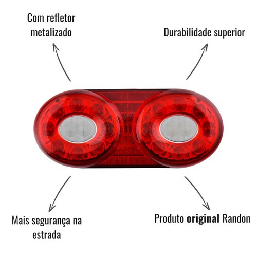 Par Lanterna Traseira LED Braslux Style Randon Metalizado
