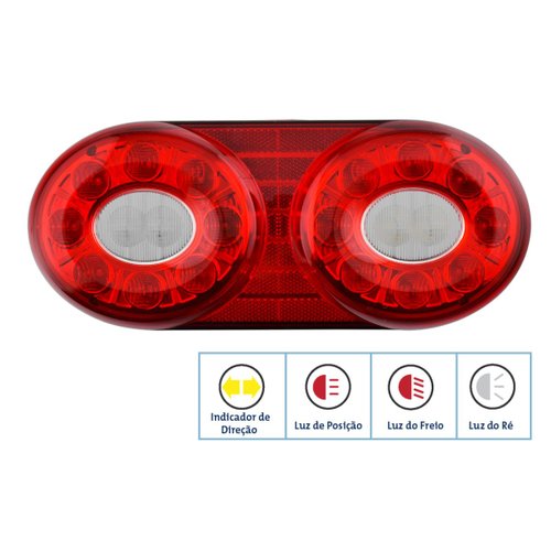 Par Lanterna Traseira LED Braslux Style Randon Metalizado