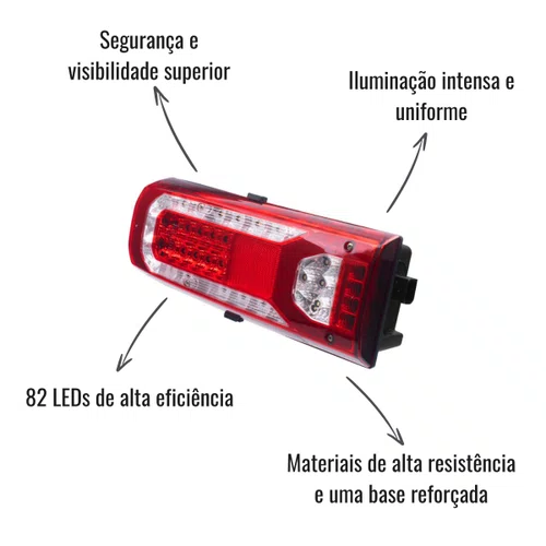 Par Lanterna Traseira LED Gauer 24V MB New Actros