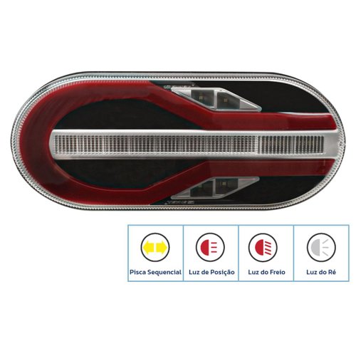 Par Lanterna Traseira LED Módulo R Sinalsul 24V para Randon