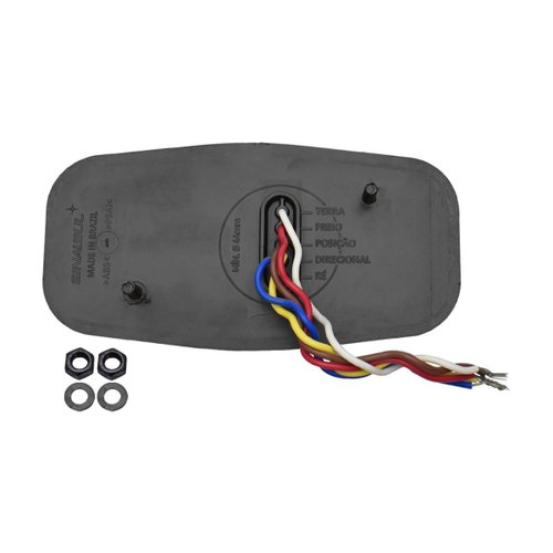 Par Lanterna Traseira LED Sinalsul Canoinha Reboque 12V C/Ré