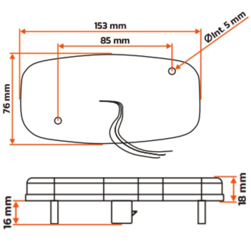 Par Lanterna Traseira LED Sinalsul Canoinha Reboque 12V C/Ré