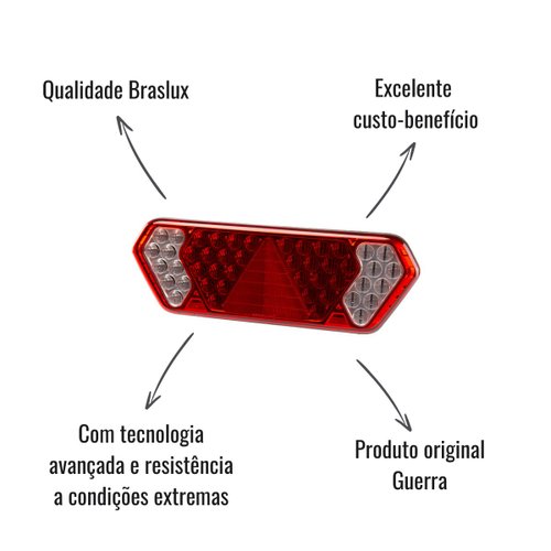 Par Lanterna Traseira Multifunção Braslux Original Guerra