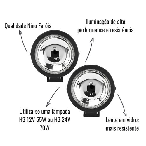 Par Mini Farol Auxiliar Sun Ray Nino F-11V Universal Ø85mm