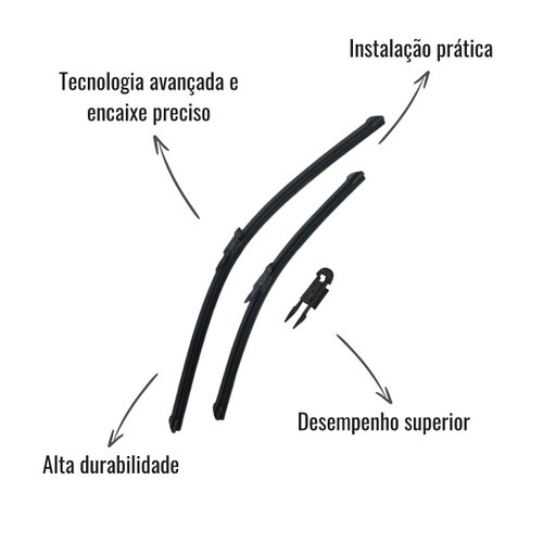 Par Palheta Limpadora Para-Brisa AVX Peugeot 307 2006 a 2012
