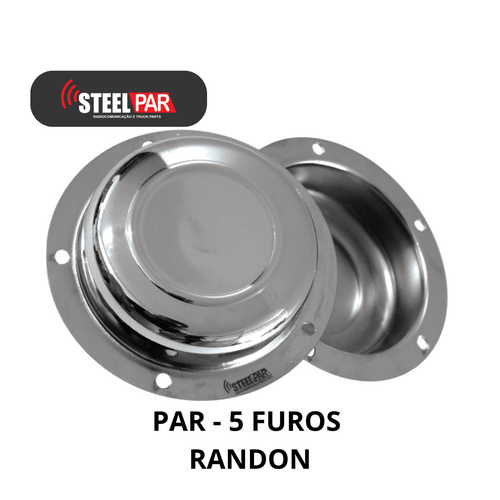 Par de Tampa Cubo Cromada com 5 Furos Grande - IMPORTADA