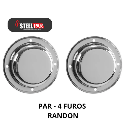 Par de Tampa Cubo Cromada para Randon 4 Furos  - Importado