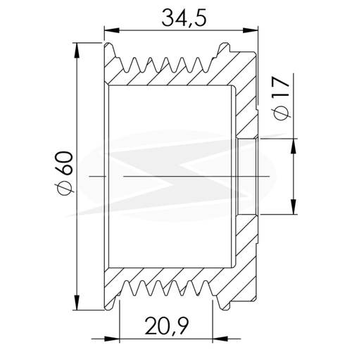 Polia Alternador Ducato Daily Jumper 0 124 515 100 bosch 6pk