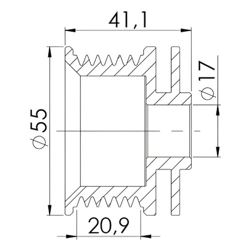 Polia Alternador Unifap 3.412 6PK Volkswagen Fox Golf Polo