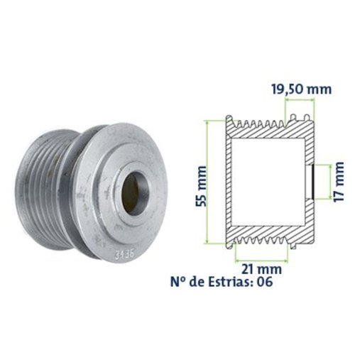 Polia Alternador Unifap 3.436 Gol Voyage Saveiro Parati Polo