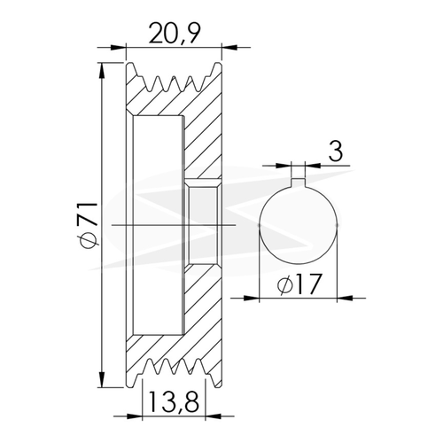 Polia para Alternador Chevrolet Kadett Monza Fiat Tempra