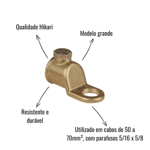 Ponteira Grande Bateria Hikari HK-201 Universal 10 Unidades
