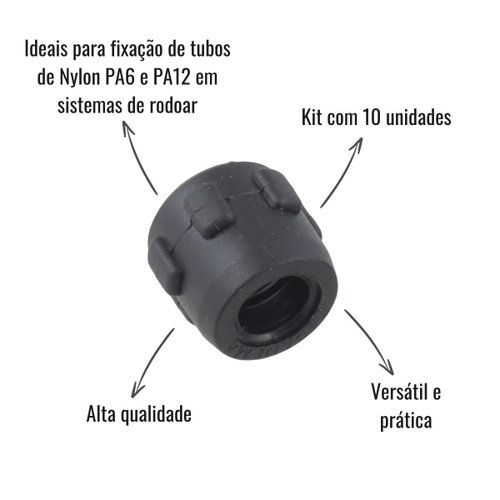 Porcas Nylon Multiuso Nicolini para Rodoar 10 Unidades