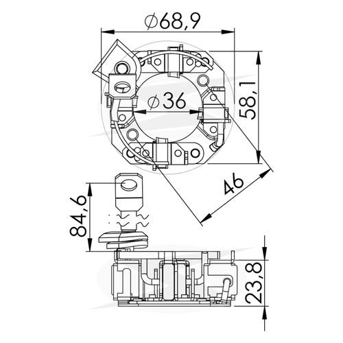 Porta Escova Motor de Partida Unifap 1.148/4