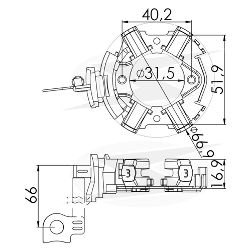 Porta Escova Motor de Partida Fiat St 2.0 2011 em diante  