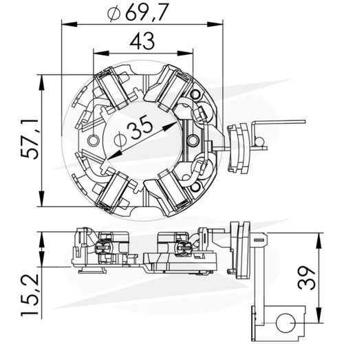 Porta Escova Motor de Partida Unifap 1.119/4 Chevrolet VW Fiat