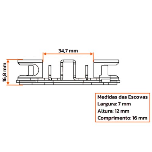 Porta Escova Motor de Partida Unifap 1.142/4 S10 Frontier