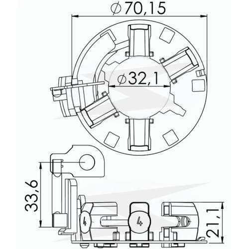 Porta Escova Motor de Partida Unifap 1.284/4 Palio Strada Uno Fiorino