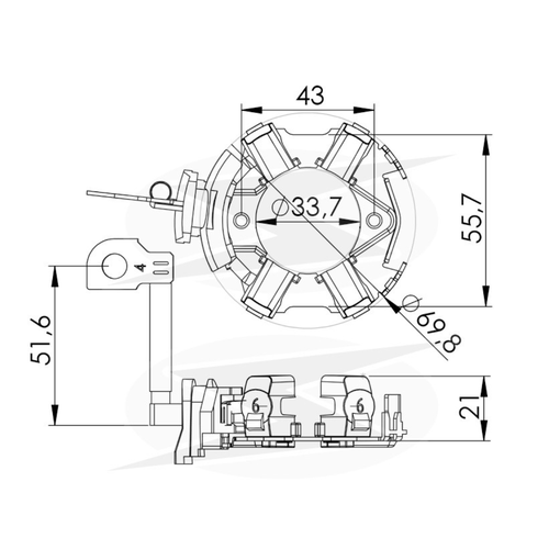 Porta Escova Motor Partida Audi Fiat BMW MB VW Unifap 12v