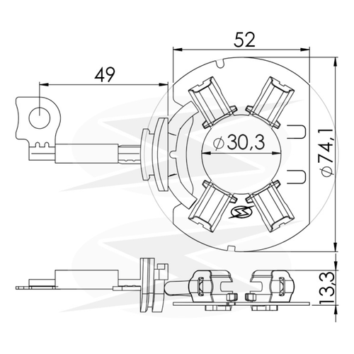 Porta Escova para Motor de Partida Unifap 1.210/4 Uno Doblo Idea Palio