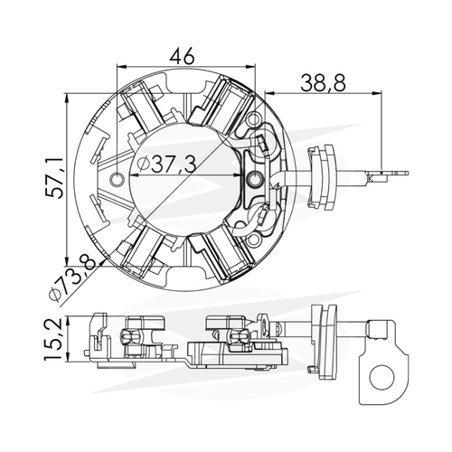 Porta Escova Motor Partida GM VW Ford Citroen Fiat DM DA 12v