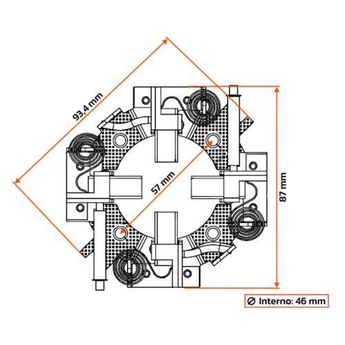 Porta Escova Motor Partida Unifap 1.104/4 Mercedes-Benz CBT