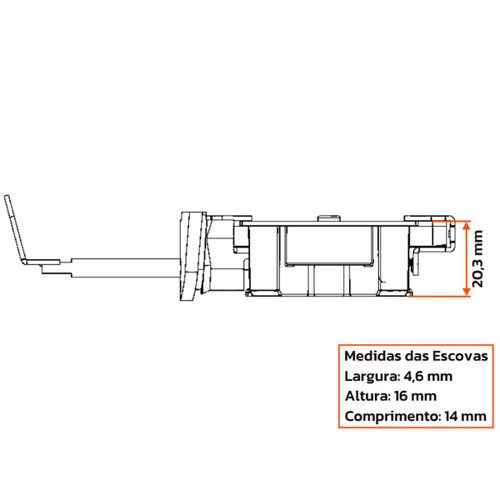 Porta Escova Motor Partida Unifap 1.108/4 Ranger Ecosport