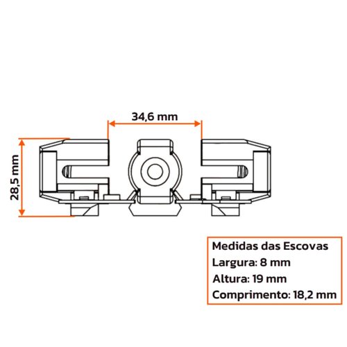 Porta Escova Motor Partida Unifap 1.130/4 S10 Blazer Ranger