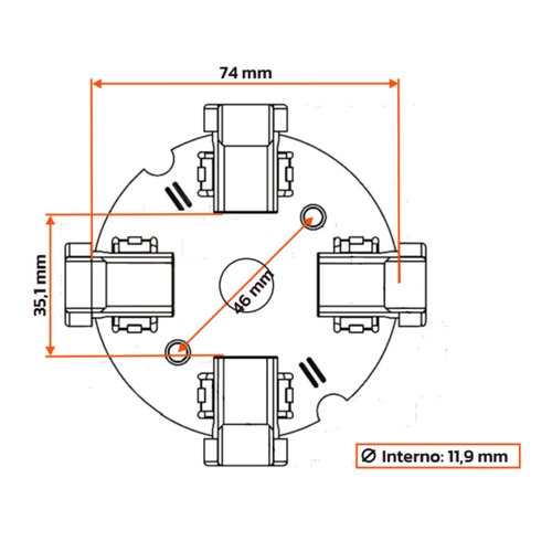 Porta Escova Motor Partida Unifap 1.130/4 S10 Blazer Ranger