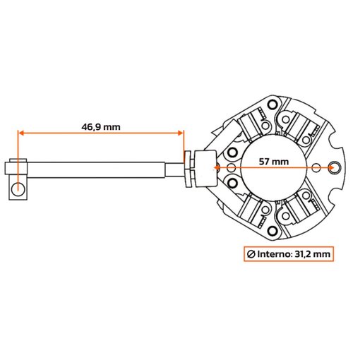 Porta Escova Motor Partida Unifap 1.155/4 Lancer Pajero L200