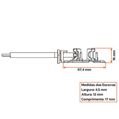 Porta Escova Motor Partida Unifap 1.155/4 Lancer Pajero L200