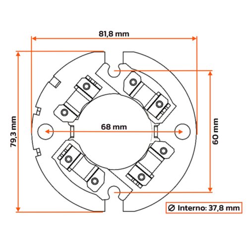 Porta Escova Motor Partida Unifap 1.211/4 Hilux Besta Bongo