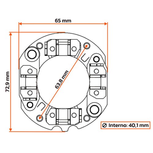 Porta Escova Motor Partida Unifap 1.214/4 Empilhadeiras