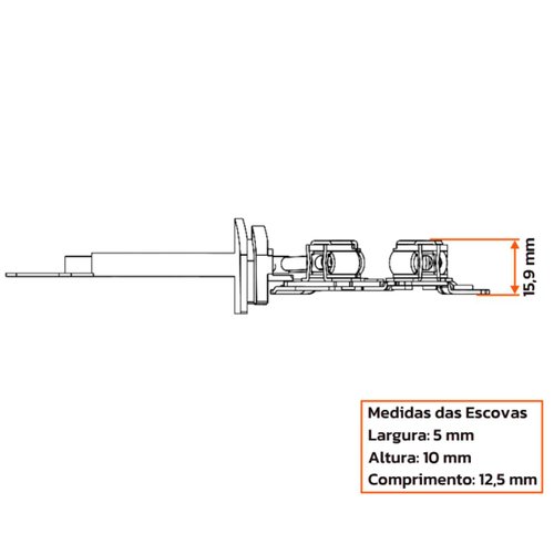 Porta Escova Motor Partida Unifap 1.260/4 HB20 Sportage