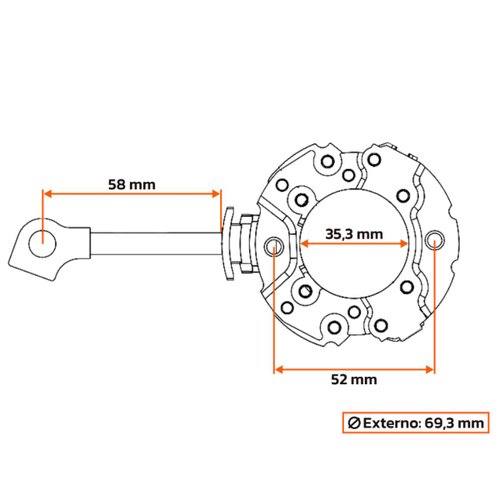 Porta Escova Motor Partida Unifap 1.260/4 HB20 Sportage