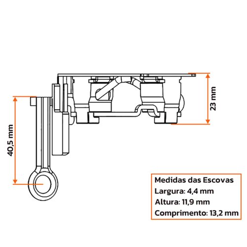 Porta Escova Motor Partida Unifap 1.262/4 Gol Saveiro Voyage