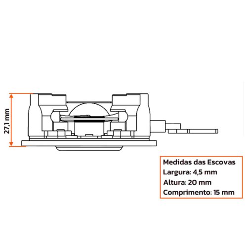 Porta Escova Motor Partida Unifap 1.297/4 Kia Bongo K2500