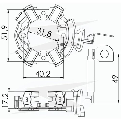 Porta Escova Motor Partida Unifap 1.316/4 Renault Fluence Duster
