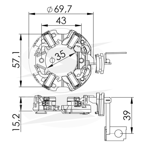 Porta Escova para Motor de Partida Unifap 1.118/4 Gol Parati Santana Astra