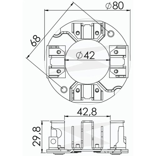 Porta Escova para Motor de Partida Unifap 1.134/4 MB 712 912 914 1215 1417